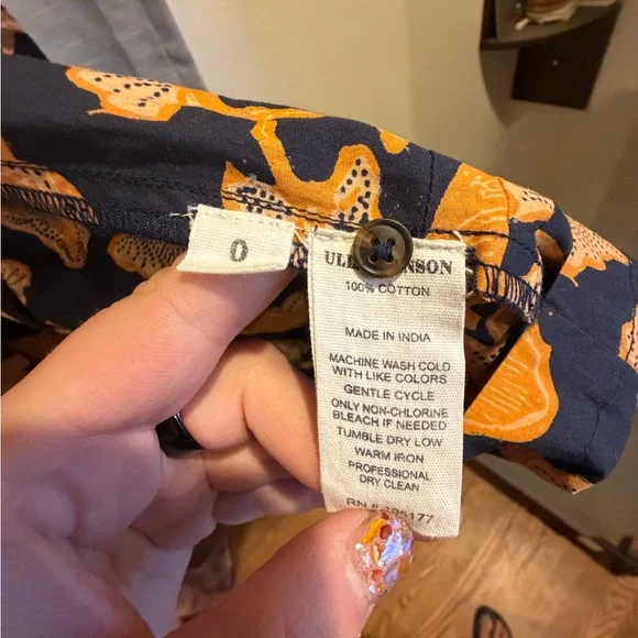 Ulla Johnson Navy and Orange Long Sleeve Dress Size 0 - Picture 6 of 8